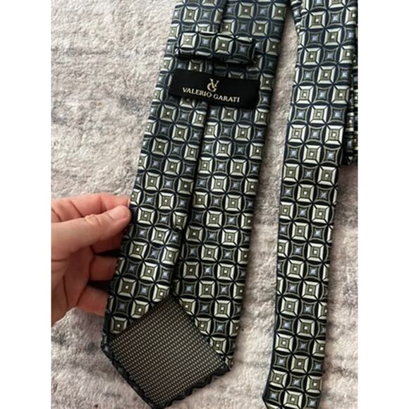 Valerio Garati mens tie w square pattern business professional polyester - Picture 5 of 7
